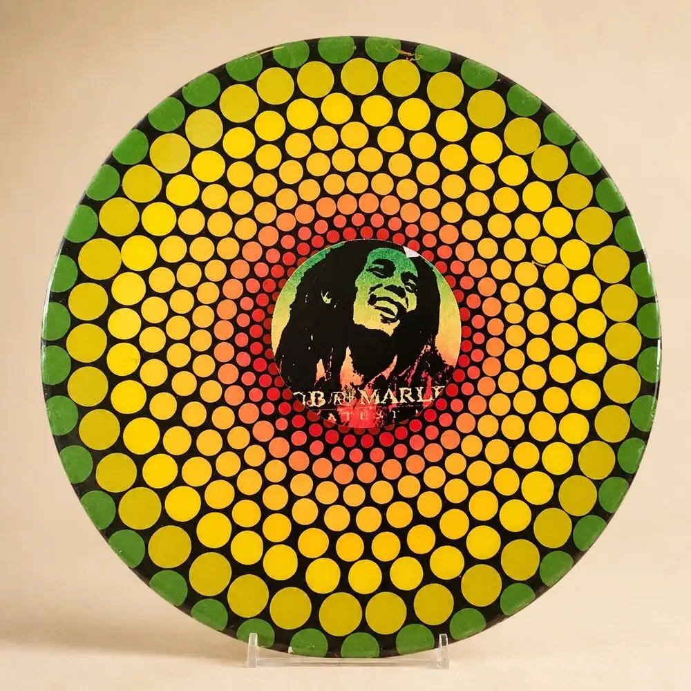 Bob Marley Hand Painted 10 Inch Album Mandala Wall Art Dainty Dots